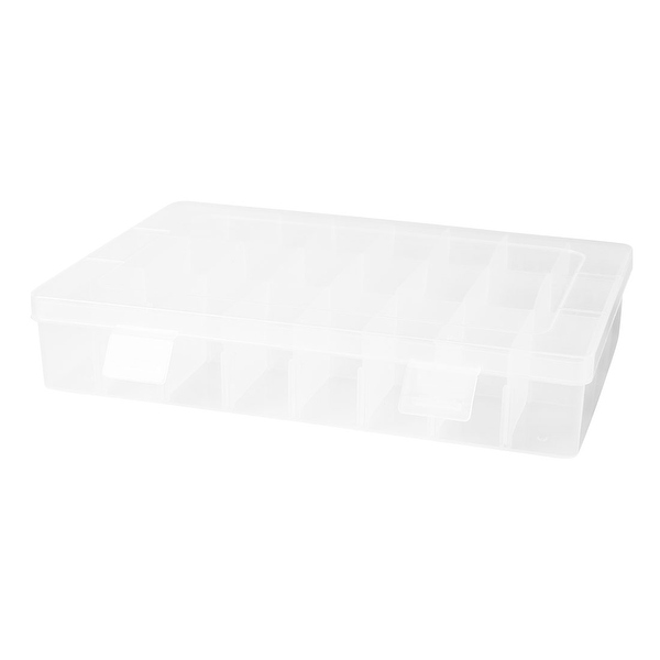 Plastic 24 Compartments Jewelry Earring Bead Container Storage Case - Clear  - Bed Bath & Beyond - 33902751